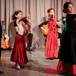 Children's Recital 2016. One boy and 3 girls dancing tangos flamencos. Photo: Eric Bandiero.